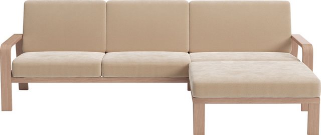 sit&more Ecksofa "Kolding L-Form", Armlehnen aus Buchenholz in natur, versc günstig online kaufen