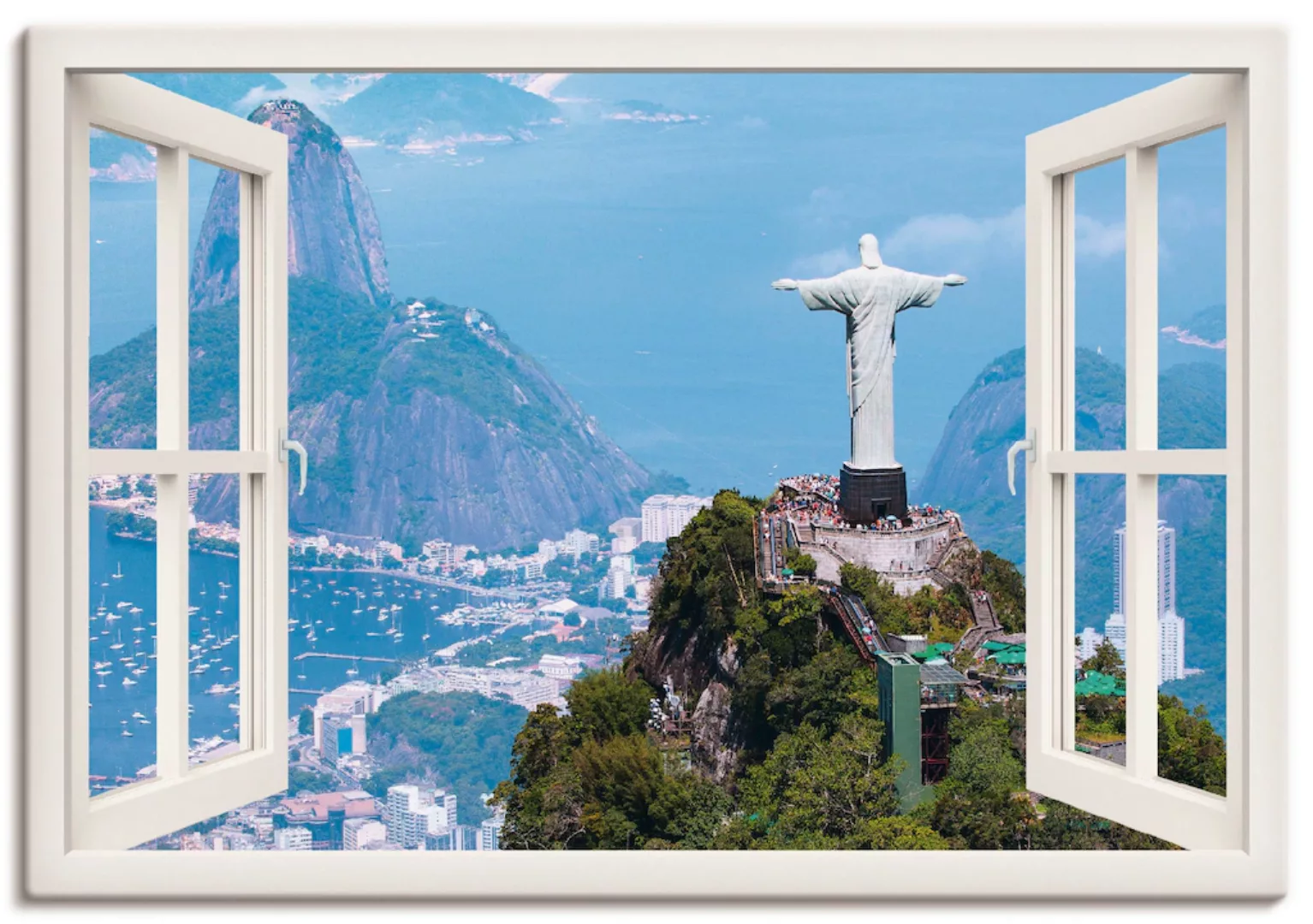 Artland Leinwandbild "Rio de Janeiro mit Cristo, weiß", Gebäude, (1 St.), a günstig online kaufen
