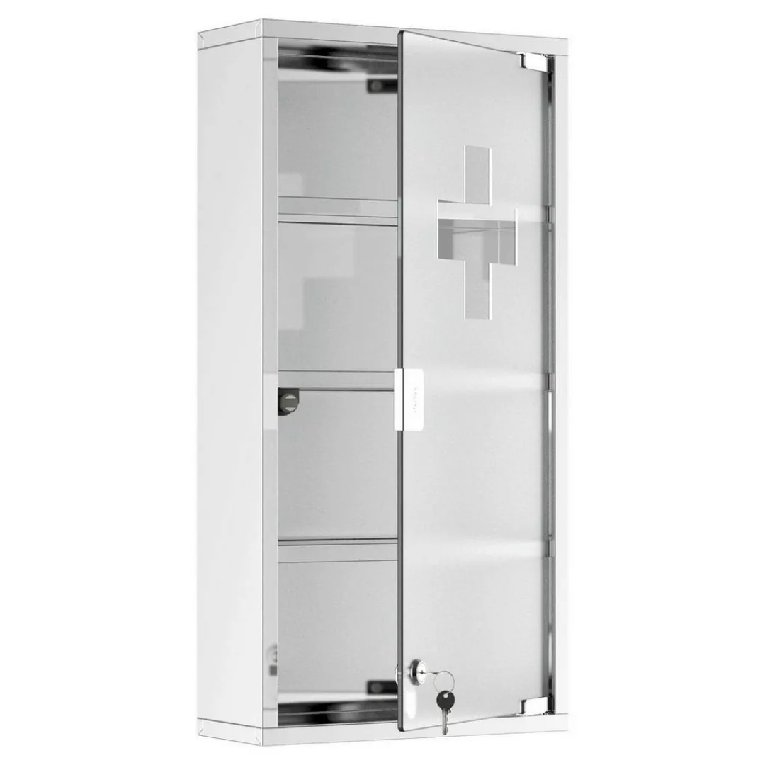 HOMCOM Medizinschrank silber Glas B/H/L: ca. 12x30x60 cm günstig online kaufen