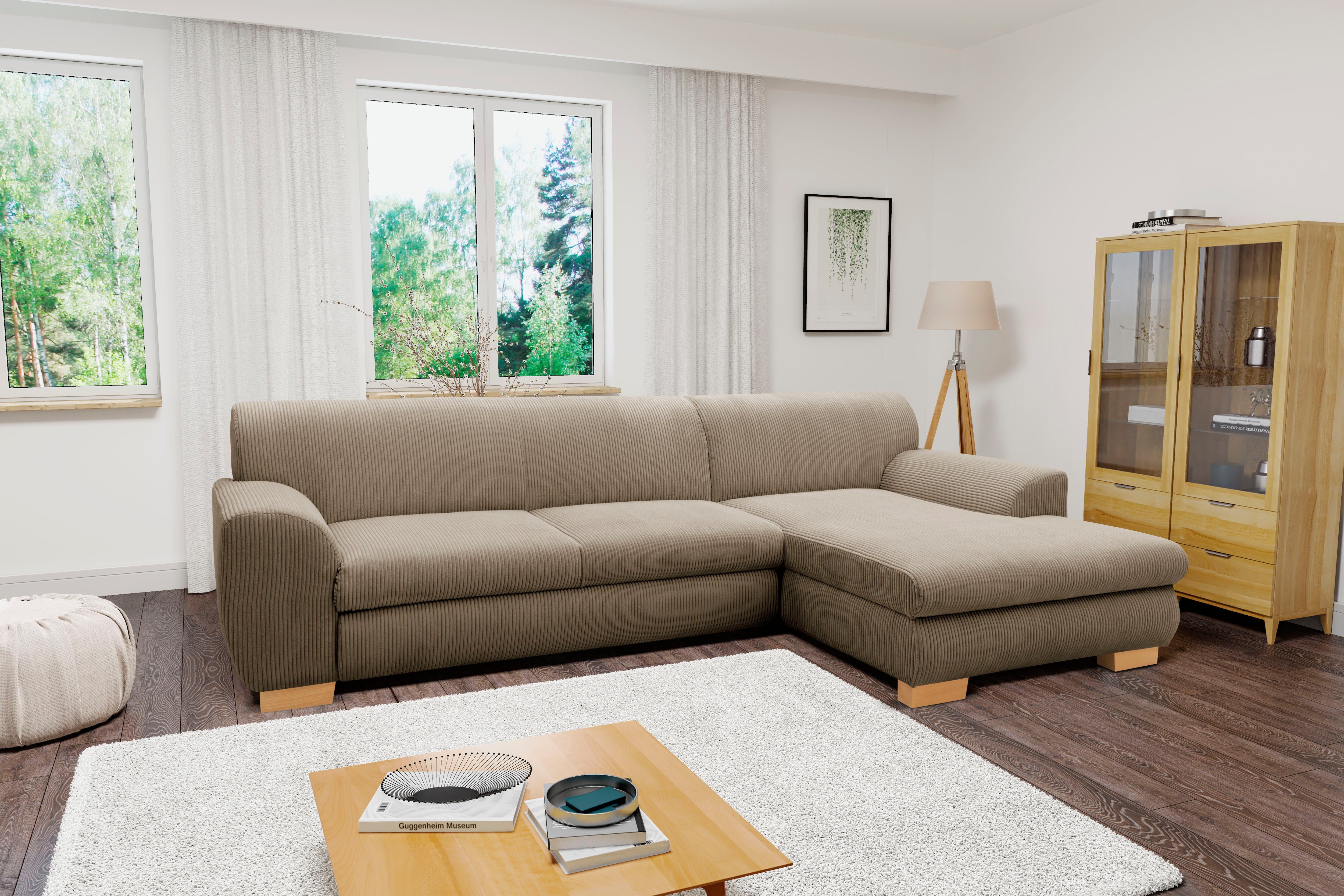 Home affaire Ecksofa "Nika zeitlos und elegant, L-Form", wahlweise mit Bett günstig online kaufen