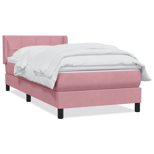 vidaXL Boxspringbett, Boxspringbett mit Matratze Rosa 100x220 cm Samt günstig online kaufen