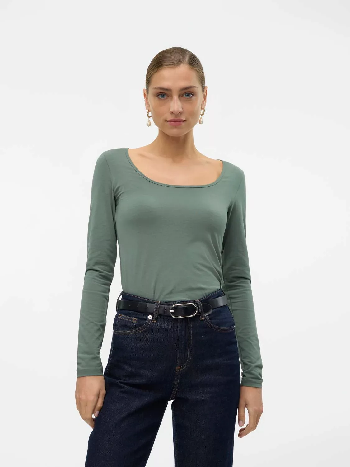 Vero Moda Langarmshirt VMLULU LS U-NECK TOP JRS GA NOOS günstig online kaufen