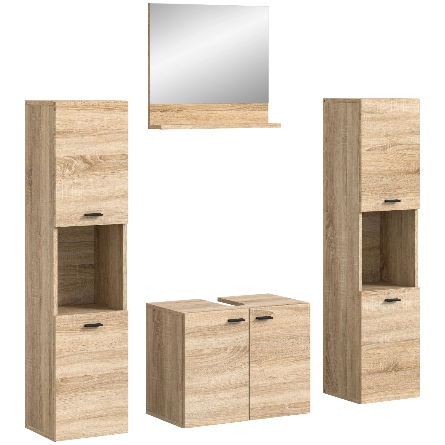 Badkombination  Bostalsee ¦ holzfarben ¦ Maße (cm): B: 137 H: 186 Schränke günstig online kaufen