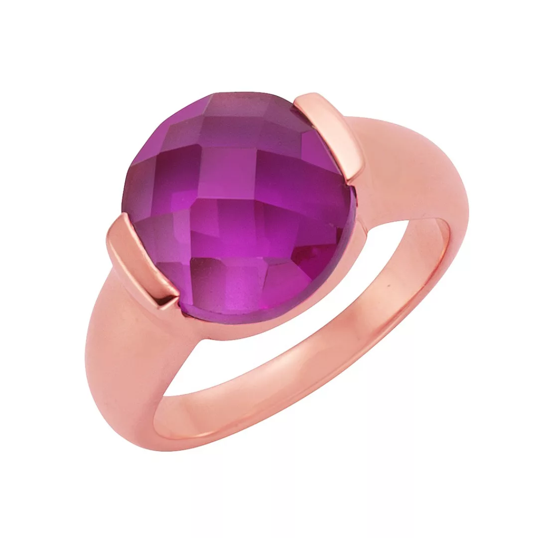 Jamelli Fingerring "925 Silber Quarz pink (beh.)" günstig online kaufen
