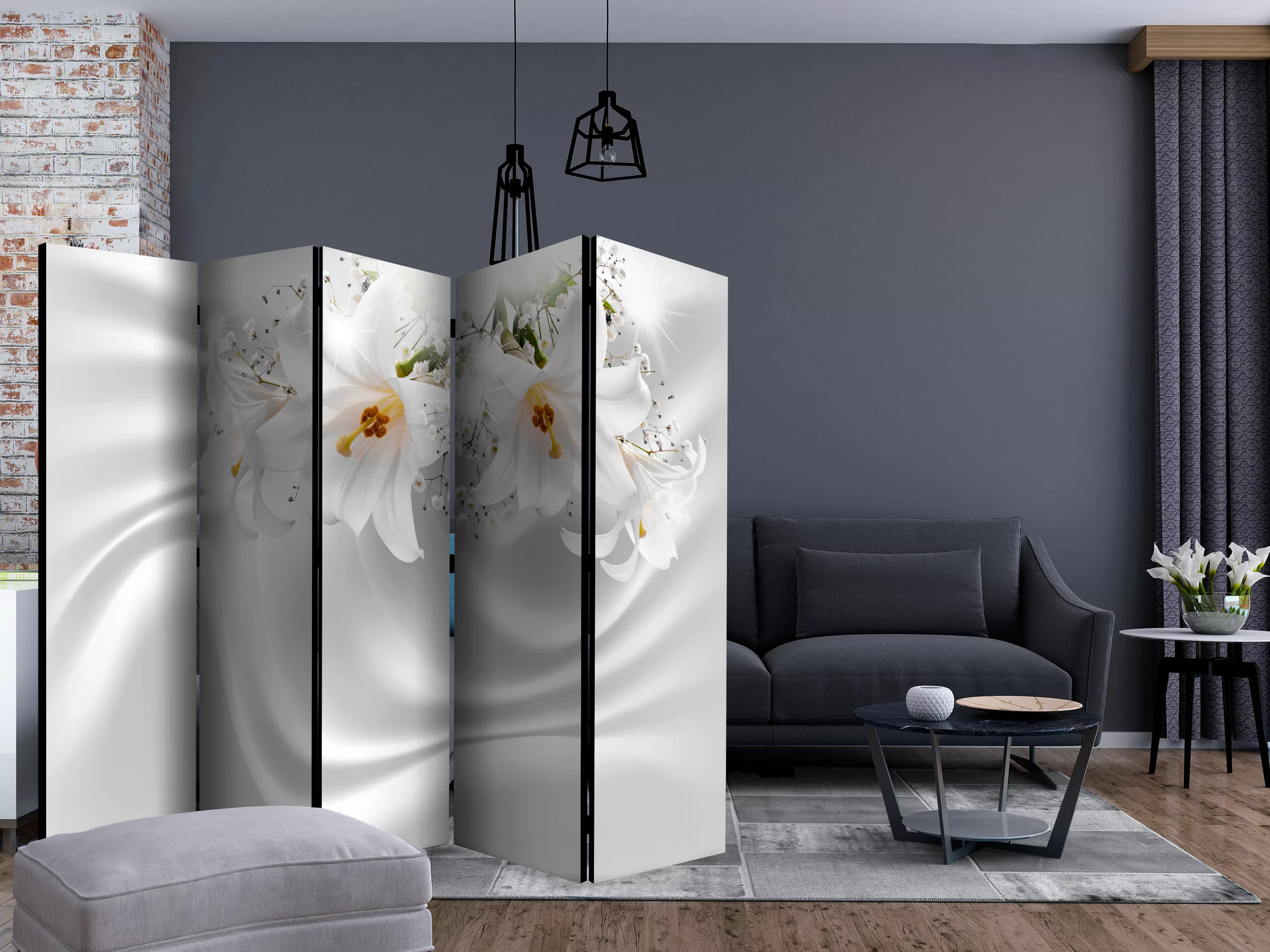 5-teiliges Paravent - Royal Whiteness 	 Ii [room Dividers] günstig online kaufen