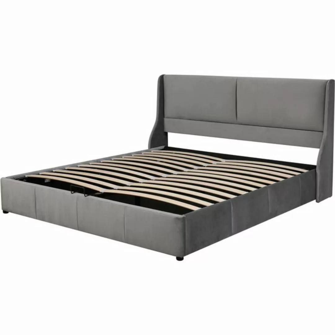 Rustrky Polsterbett Komfortables Samtbett mit Stauraum (160x200 CM Ohne Mat günstig online kaufen