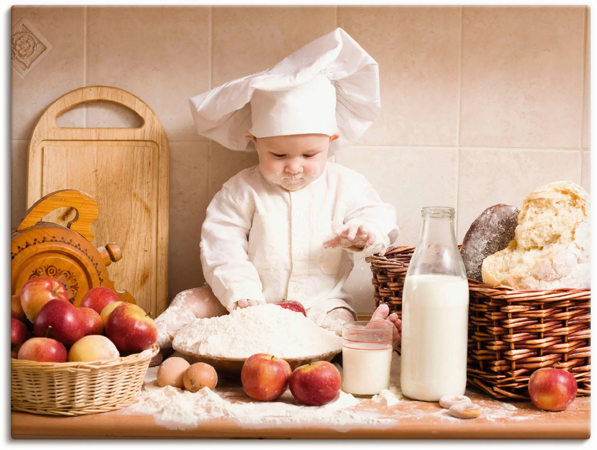 Artland Wandbild "Küche Junge Kind Backen", Bilder von Kindern, (1 St.), al günstig online kaufen