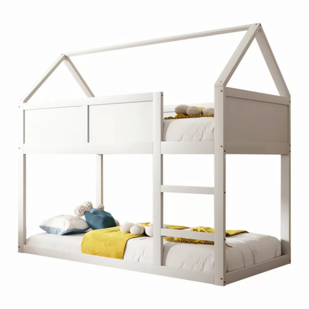 Flieks Etagenbett, Hochbett Kinderbett Einzelbett 90x200cm mit oberem Latte günstig online kaufen