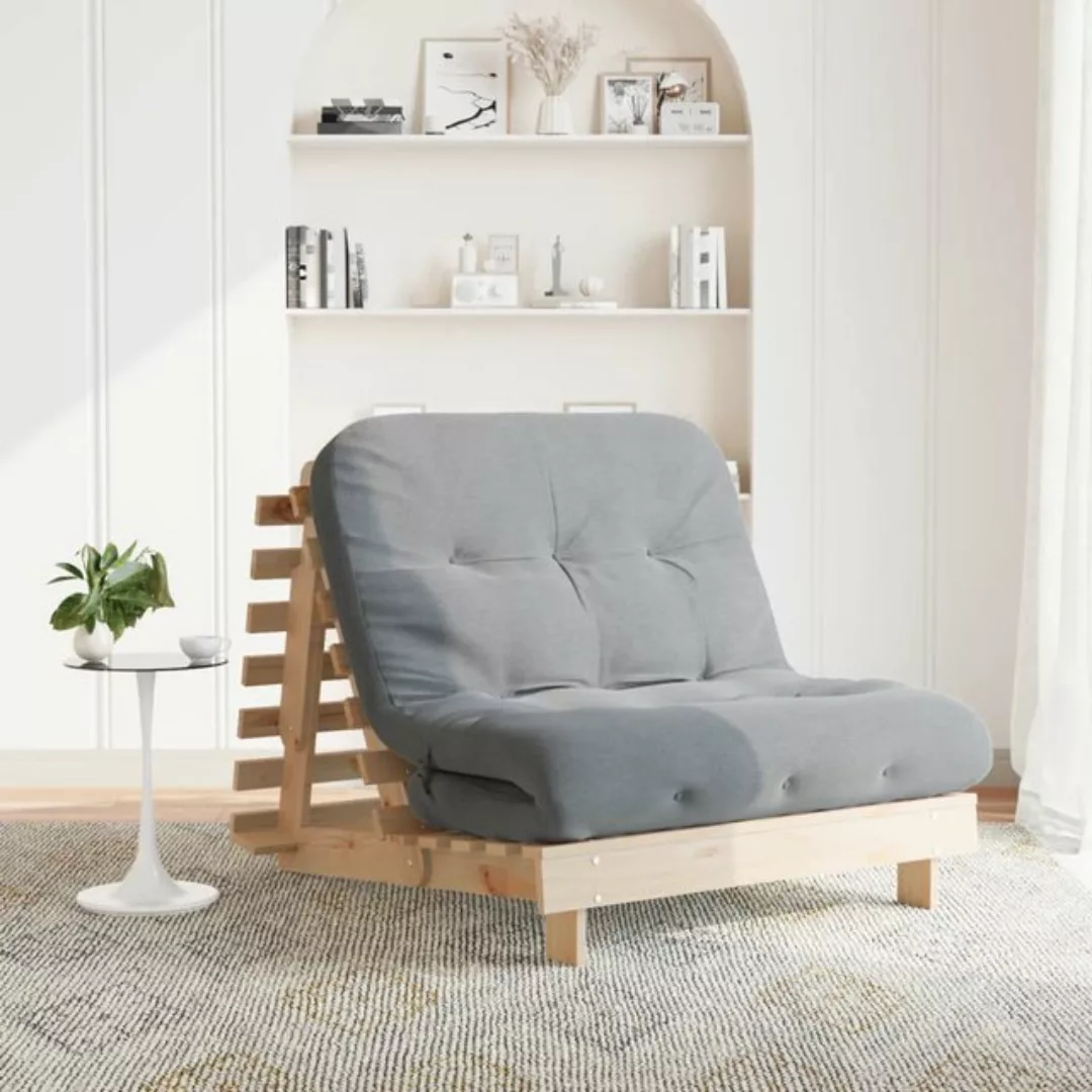 vidaXL Sofa Futon Schlafsofa mit Matratze 100x206x11 cm Massivholz Kiefer günstig online kaufen