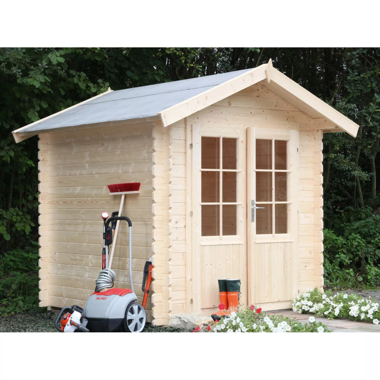 Wolff Finnhaus Holz-Gartenhaus Emma 28-A B x T: 200 cm x 200 cm günstig online kaufen