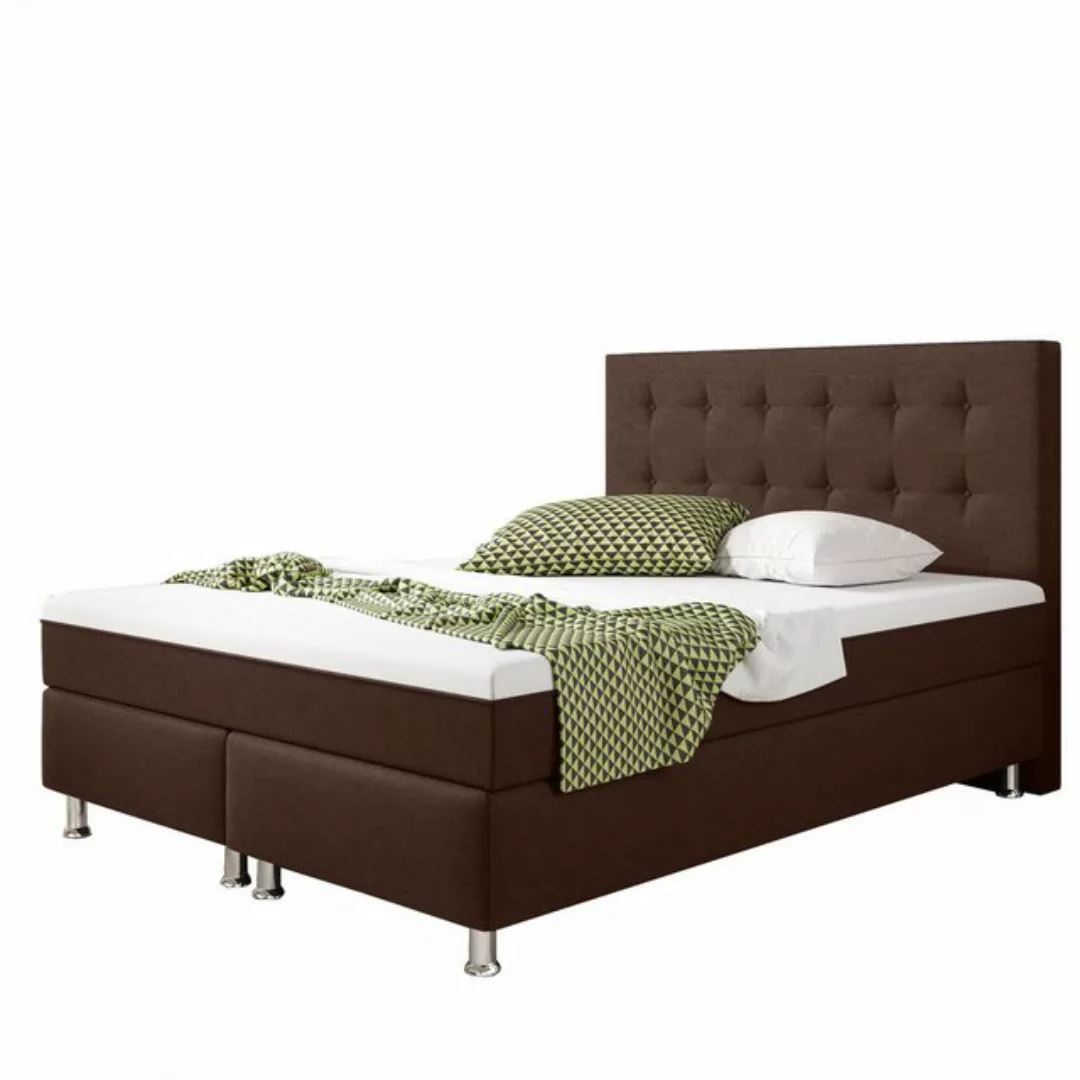 inter Boxspringbett K Plus mit integriertem Topper 140x200 Webstoff (TOP AK günstig online kaufen