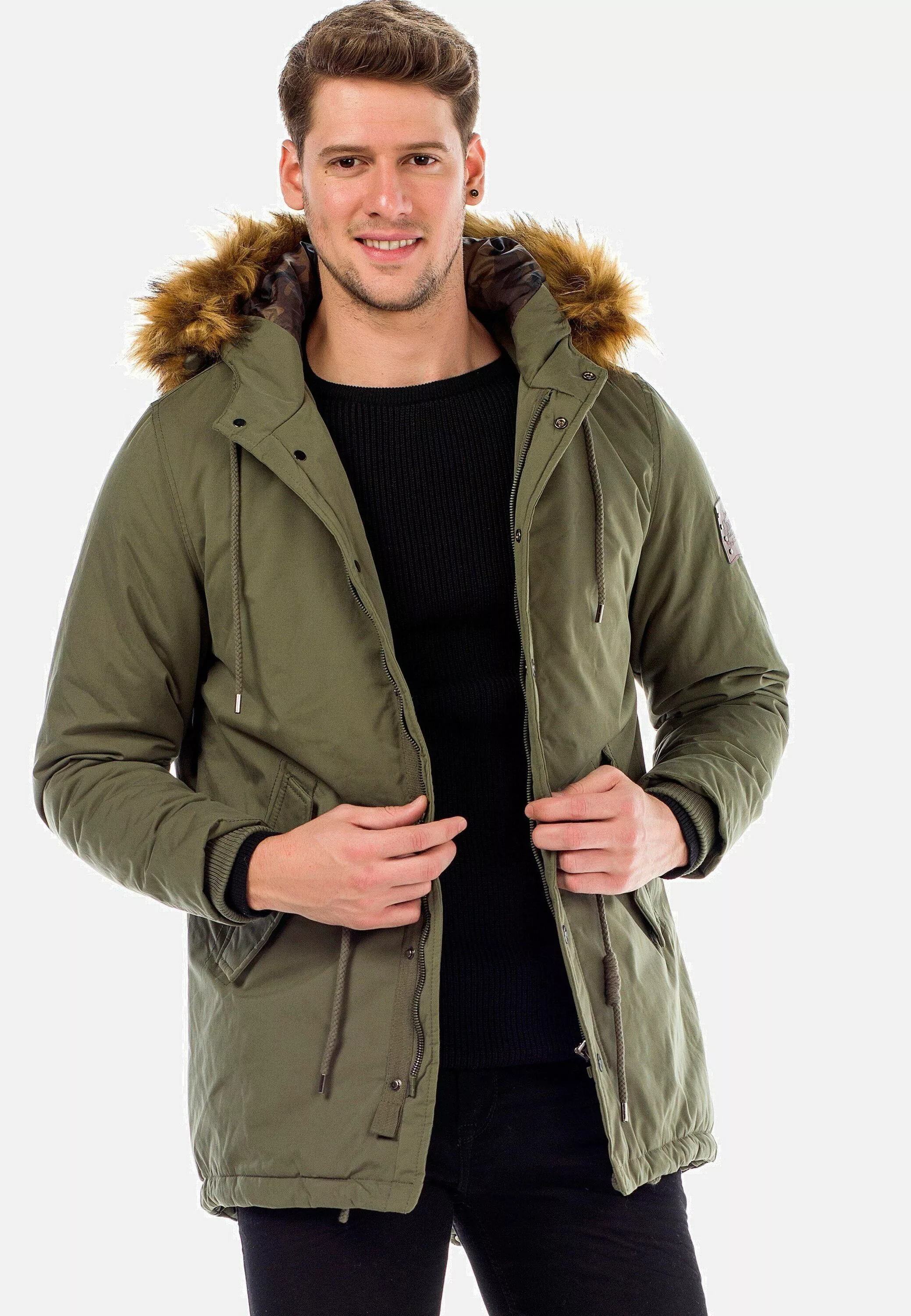 Cipo & Baxx Winterjacke "Jacke", mit Kapuze, mit Kordelzug zur Taillierung, günstig online kaufen