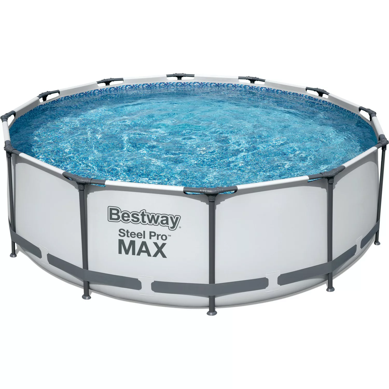 Bestway Stahlrahmen-Pool Set Steel Pro Max Frame Ø 366 x 100 cm Rund Lichtg günstig online kaufen