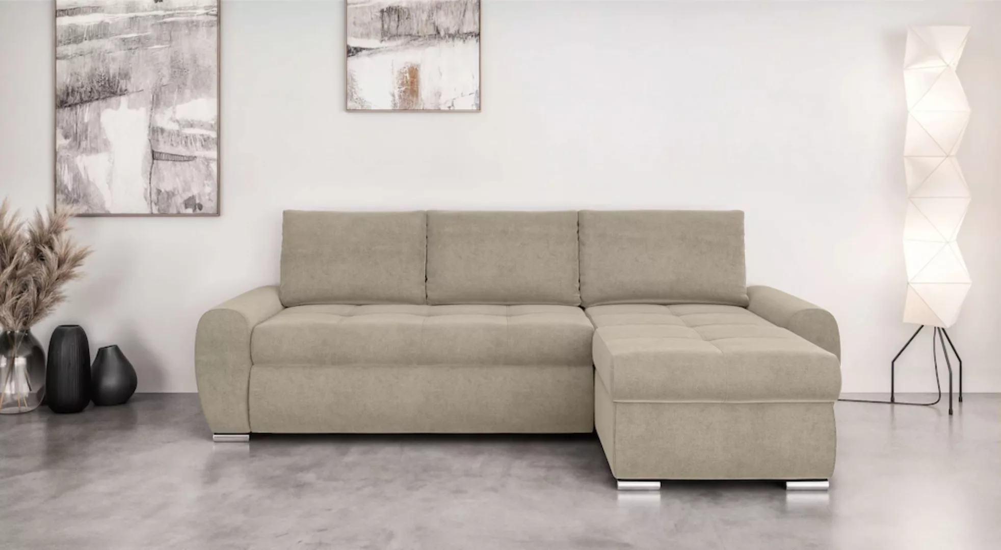 INOSIGN Ecksofa "Haverhill mit Bettfunktion und Bettkasten, B/H/T 237/89/16 günstig online kaufen