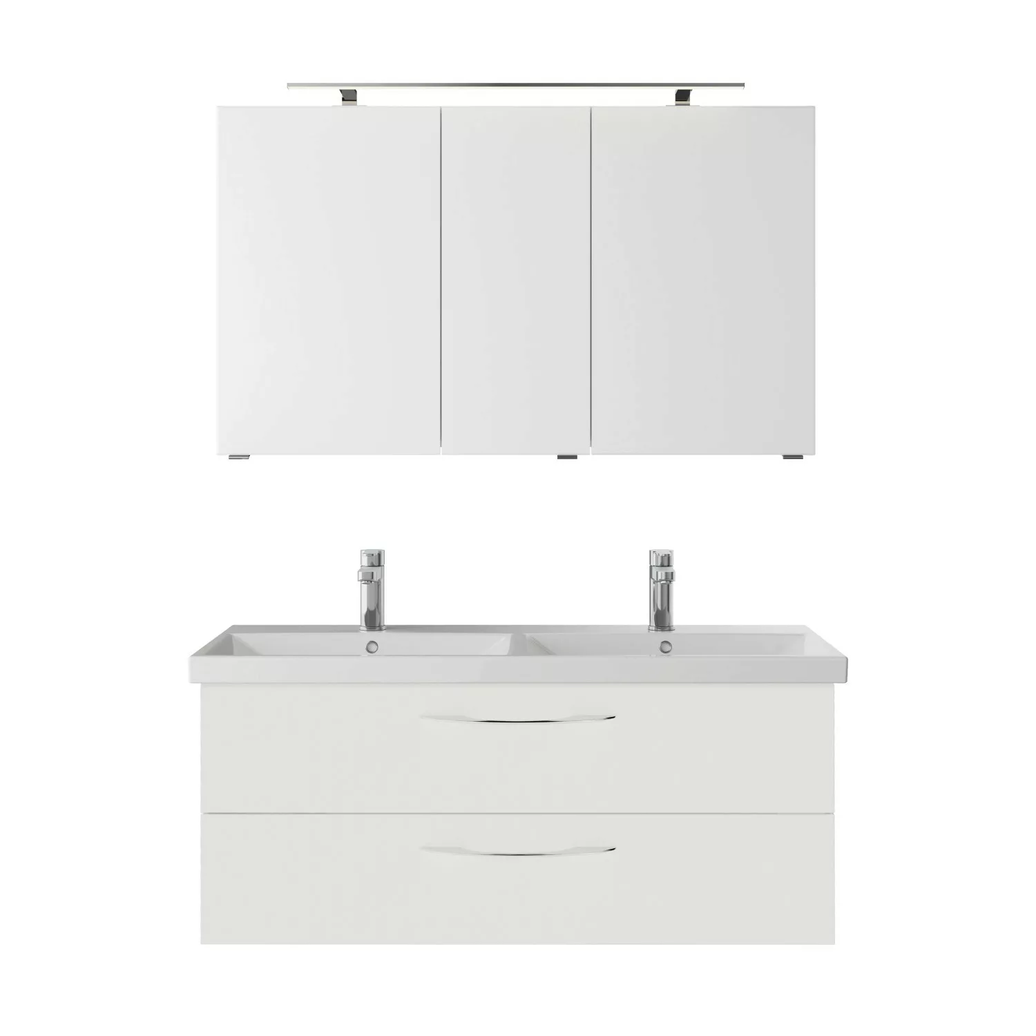 Pelipal Badmöbel-Set Serie 4035 3-teilig in Weiß Glanz mit Spiegelschrank günstig online kaufen