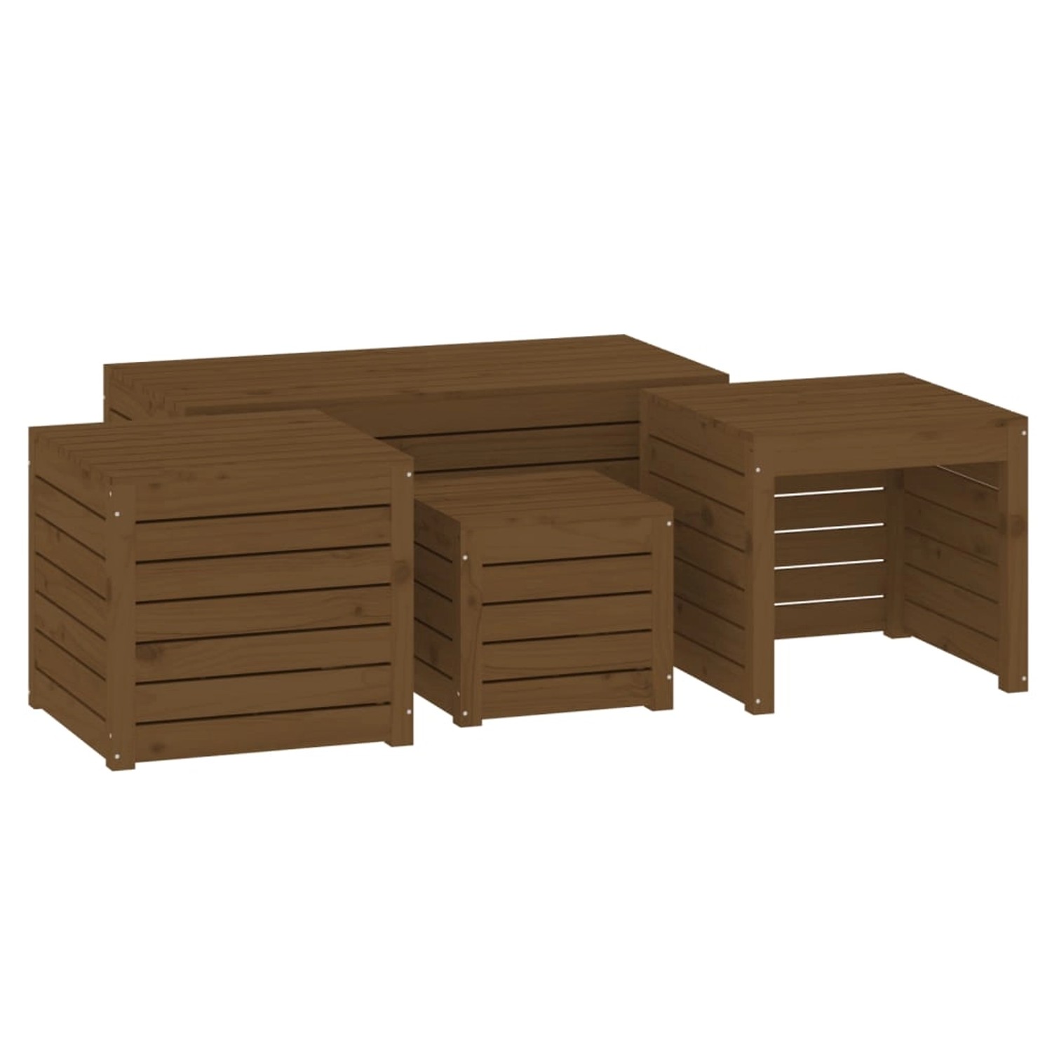 vidaXL 4-tlg. Gartenbox-Set Honigbraun Massivholz Kiefer günstig online kaufen