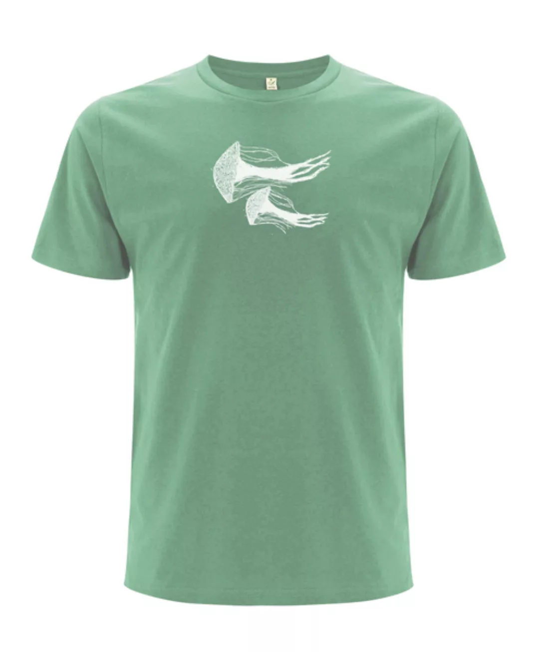 Herren T-shirt Mit Quallen Aus Biobaumwolle Sage Green günstig online kaufen