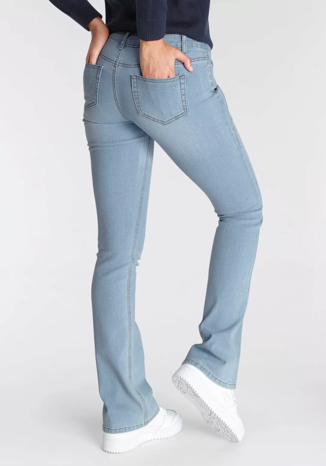 Arizona Bootcut-Jeans mit Keileinsätzen Low Waist günstig online kaufen