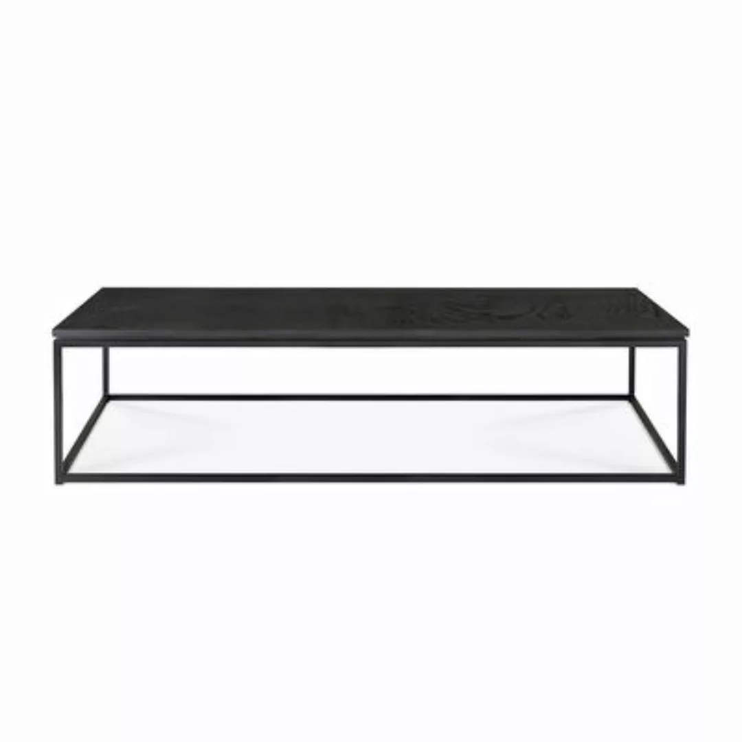 Couchtisch Thin holz schwarz / Eiche massiv & Metall 120 x 70 cm - Ethnicra günstig online kaufen