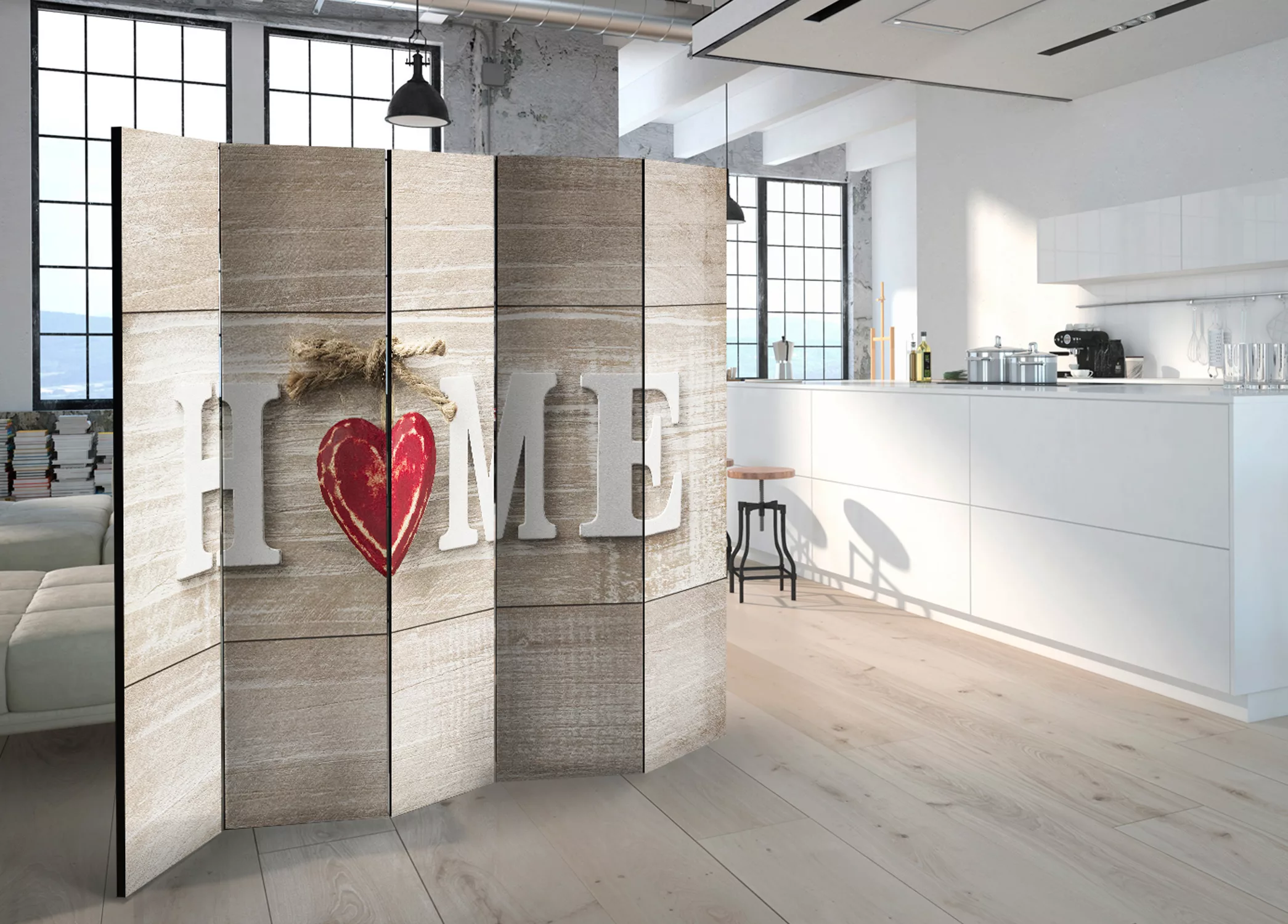 5-teiliges Paravent - Room Divider - Home And Red Heart günstig online kaufen