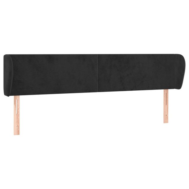 vidaXL Bett, Kopfteil mit Ohren Schwarz 183x23x78/88 cm Samt günstig online kaufen