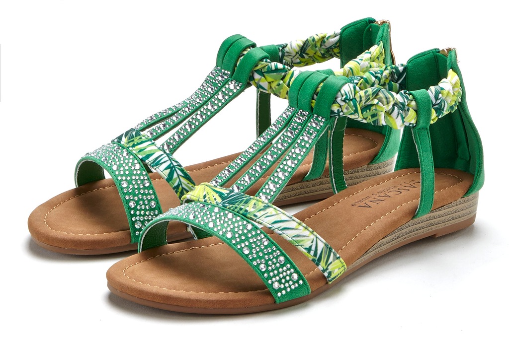 LASCANA Sandale "Sommerschuh, Sandalette,", mit Verzierung und kleinem Keil günstig online kaufen