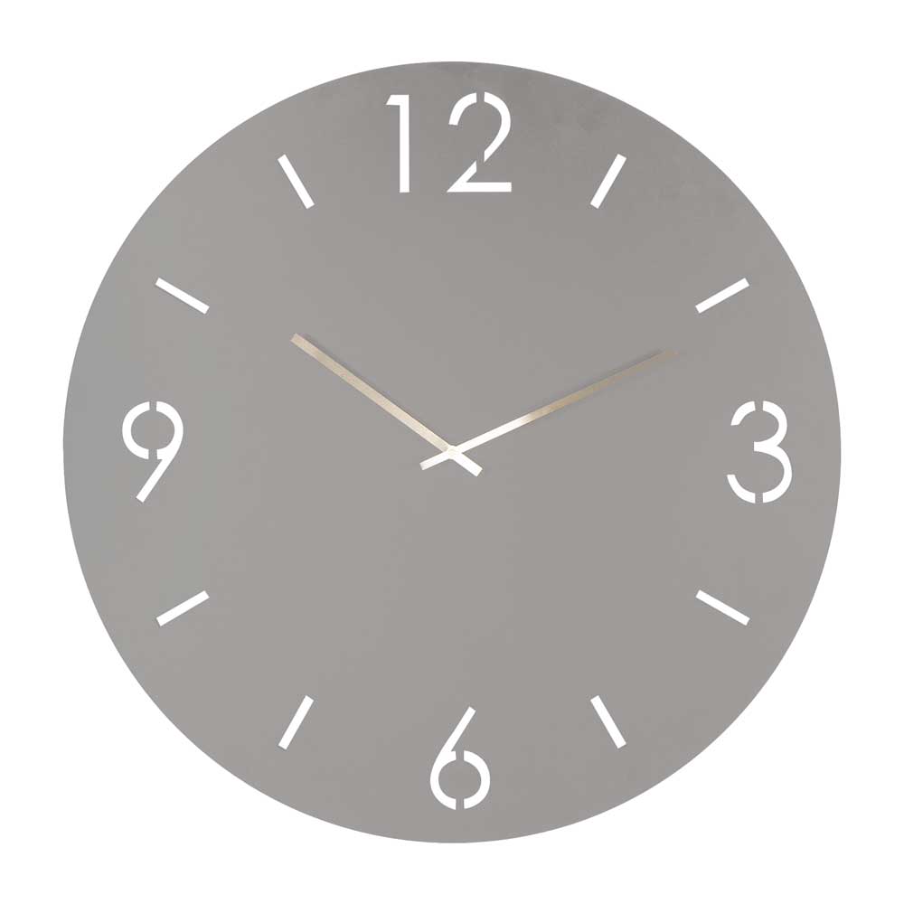 Metall Uhr Wanduhr im Skandi Design in Taupe günstig online kaufen