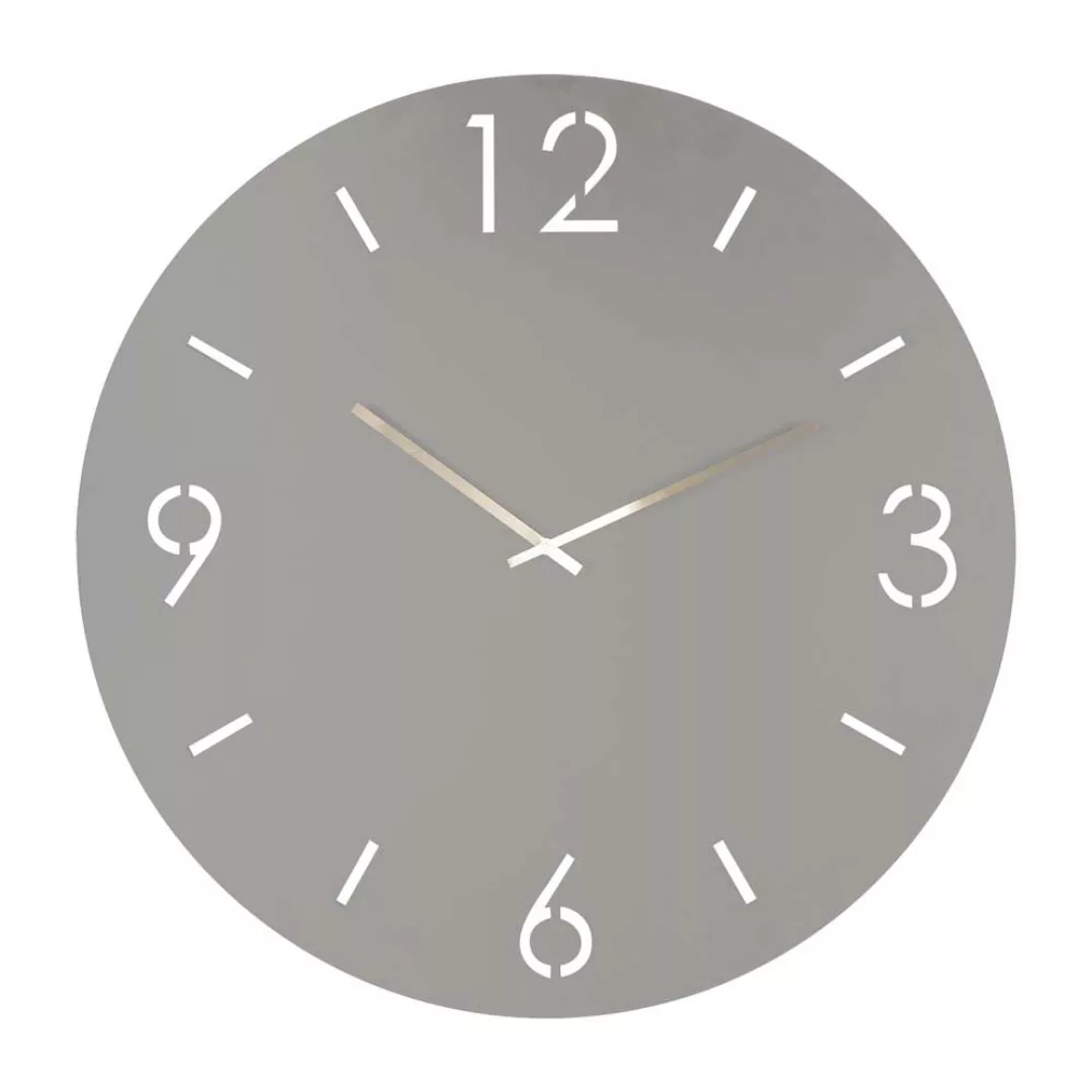 Metall Uhr Wanduhr im Skandi Design in Taupe günstig online kaufen