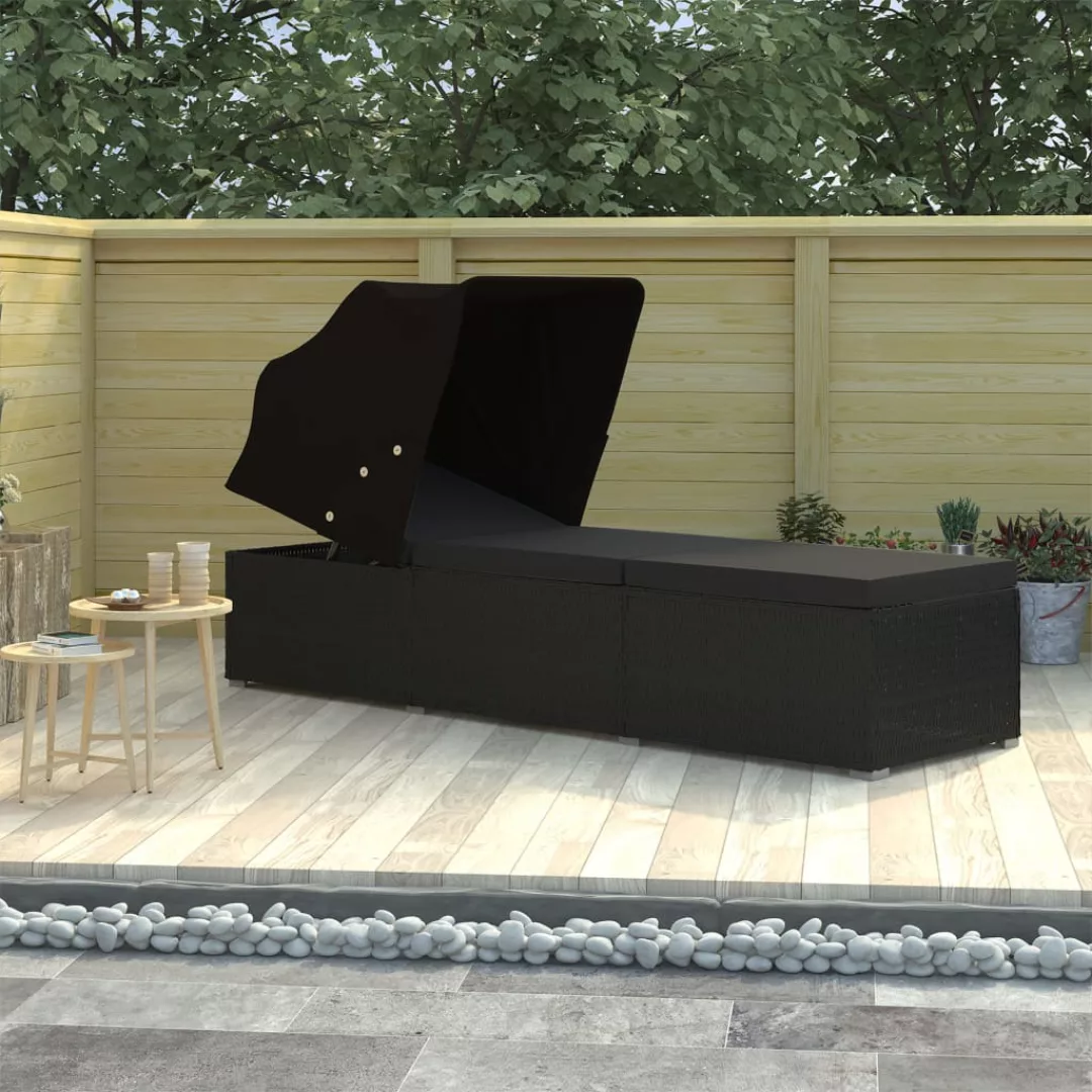 vidaXL Gartenliege Sonnenliege mit Sonnenschutz und günstig online kaufen