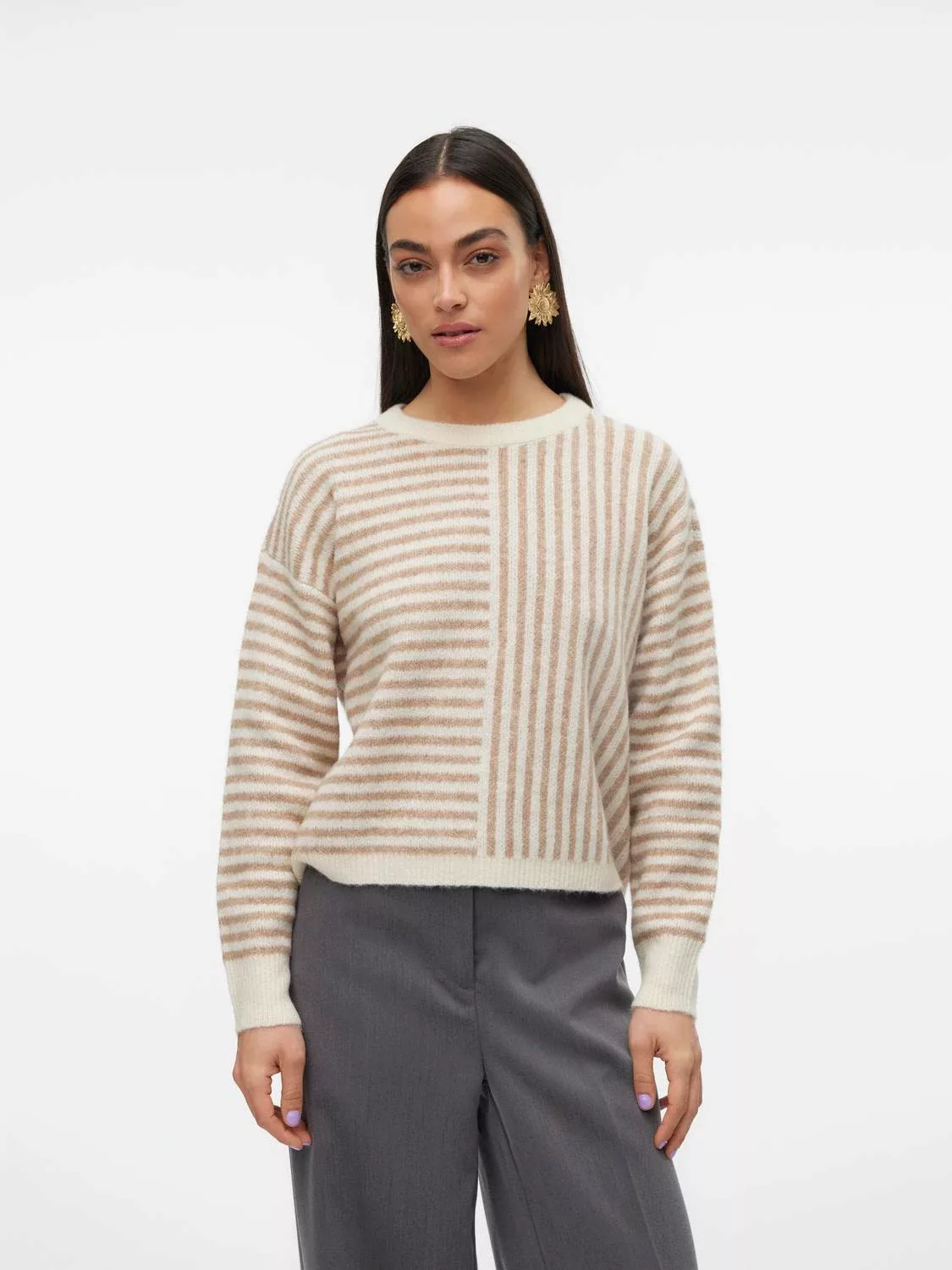 Vero Moda Strickpullover "VMURANUS LS ONECK CROPPED PULLOVER GA BF" günstig online kaufen