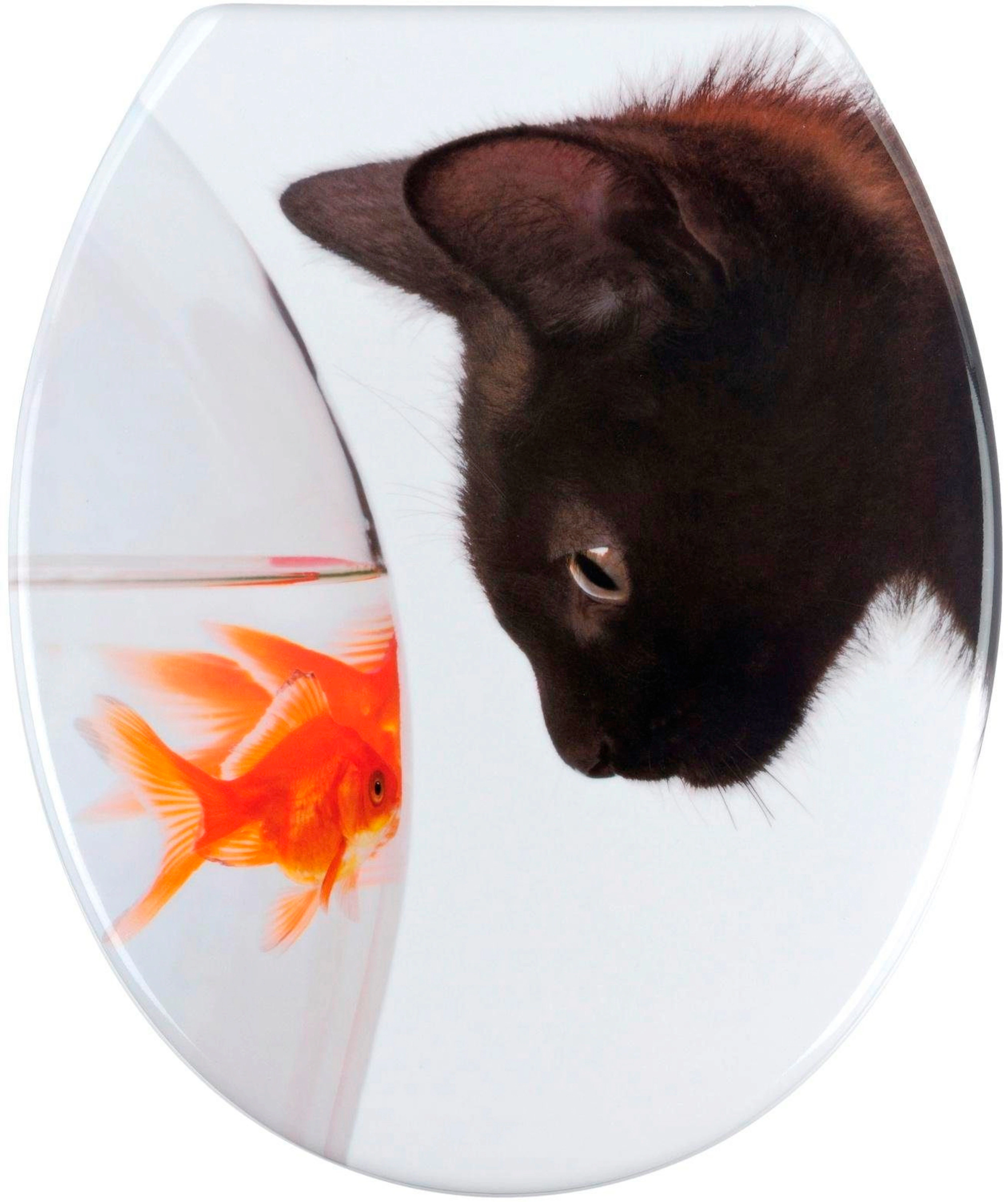 WENKO WC-Sitz Fish & Cat, aus antibakteriellem Duroplast mehrfarbig günstig online kaufen