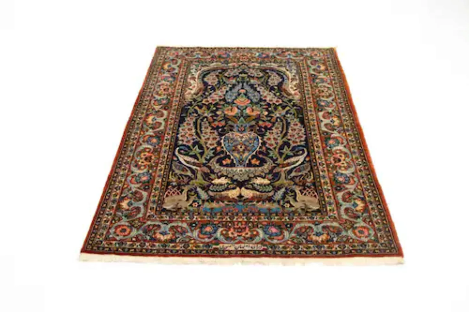 morgenland Teppich »Isfahan Teppich handgeknüpft blau«, rechteckig günstig online kaufen