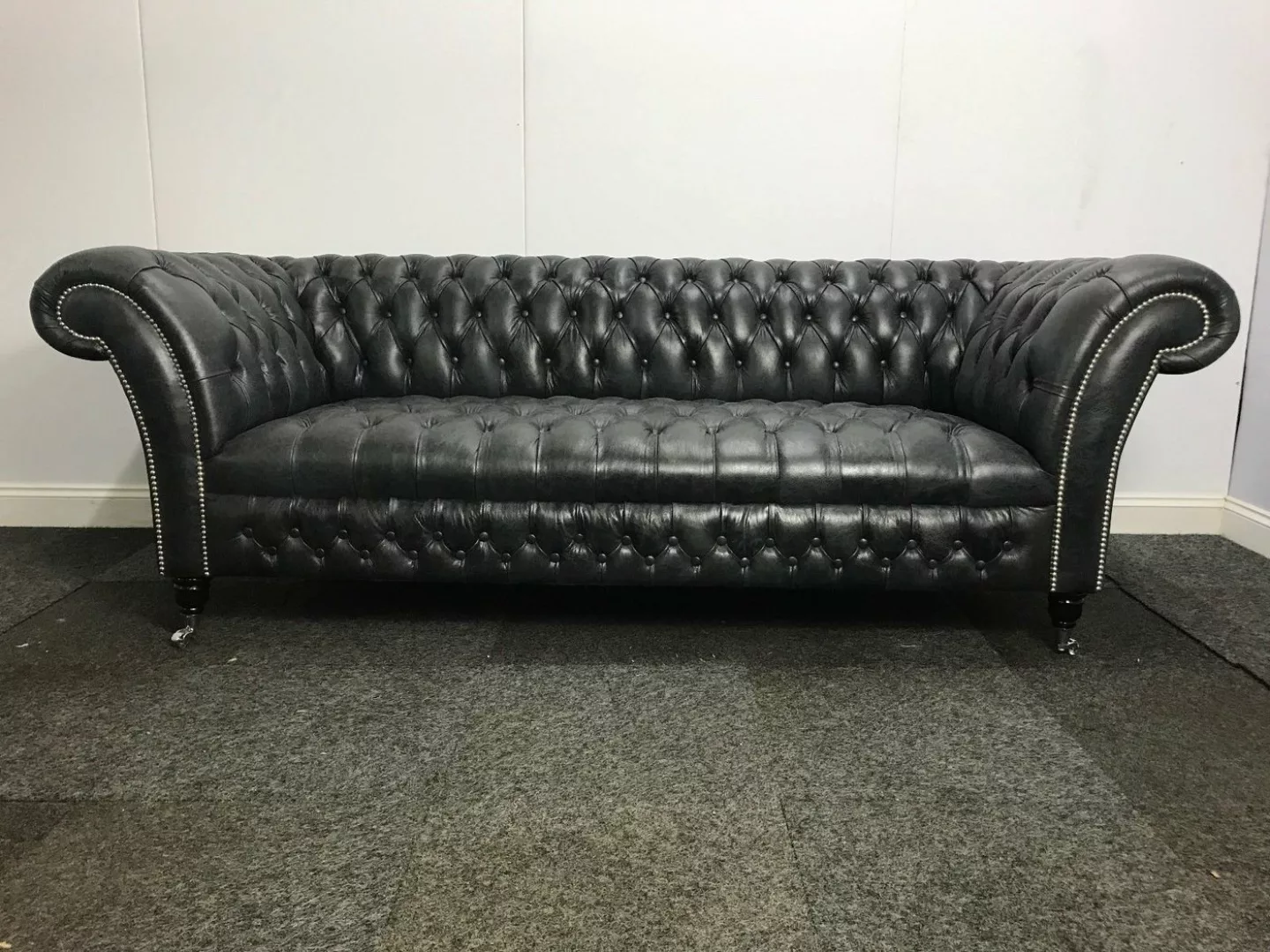 JVmoebel 3-Sitzer Chesterfield Vintage Echtleder Luxus Sofa Sitz 100% Leder günstig online kaufen