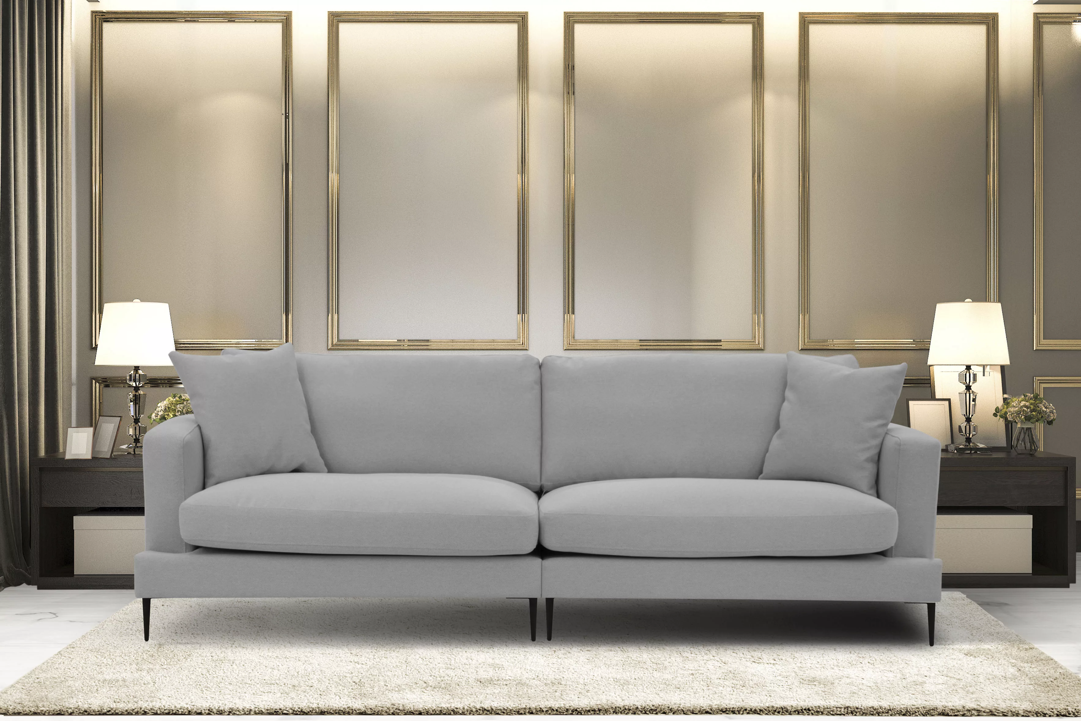 Leonique Big-Sofa "Cozy", mit losen Kissen und Metallbeinen günstig online kaufen