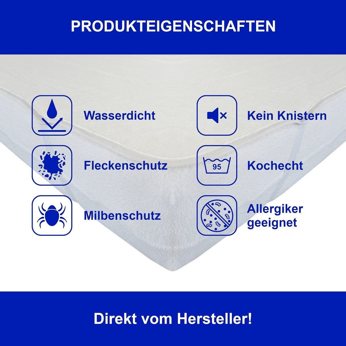 Matratzenauflage Molton mit Eckgummi wasserdicht für günstig online kaufen