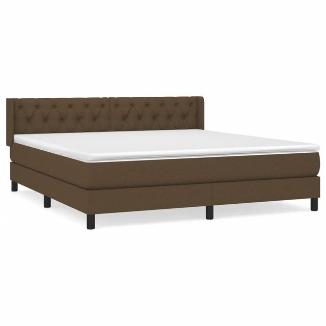 vidaXL Boxspringbett, Boxbett mit Matratze Dunkelbraun 160x200 cm Stoff günstig online kaufen