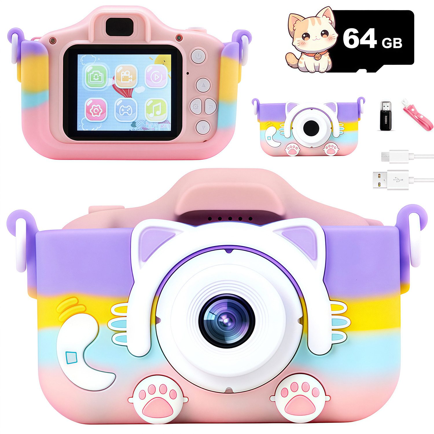 ZEUOPQ Kinderkamera Spielzeug-Kamera Anti-Drop Selfie Digital günstig online kaufen