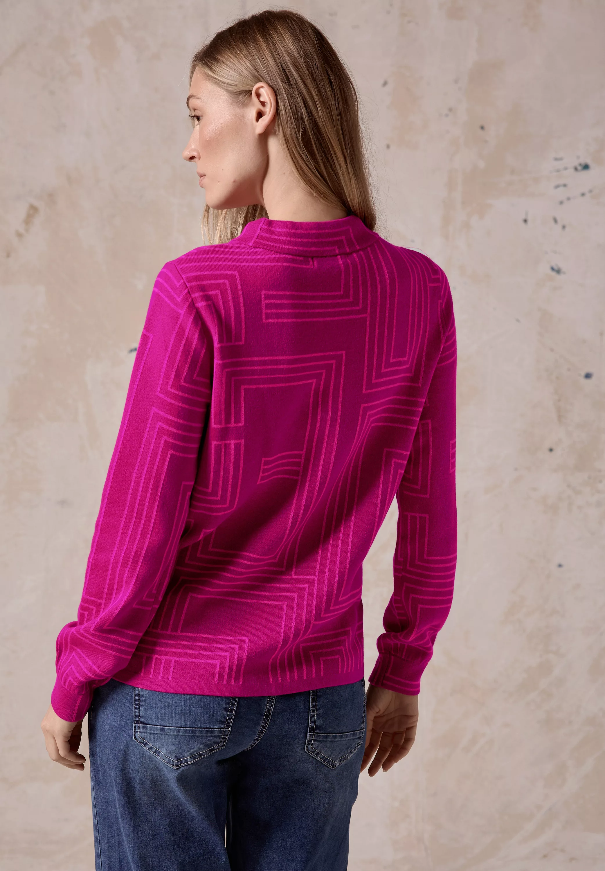 Cecil Strickpullover, im Two Tone Look und mit Stehkragen günstig online kaufen