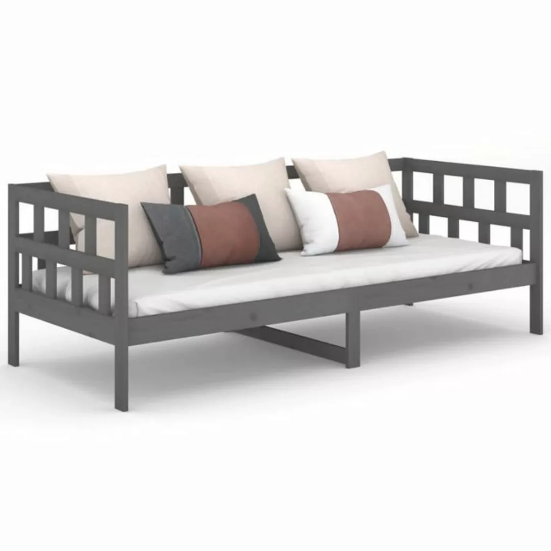 furnicato Bett Tagesbett Grau Massivholz Kiefer 80x200 cm (1-tlg) günstig online kaufen