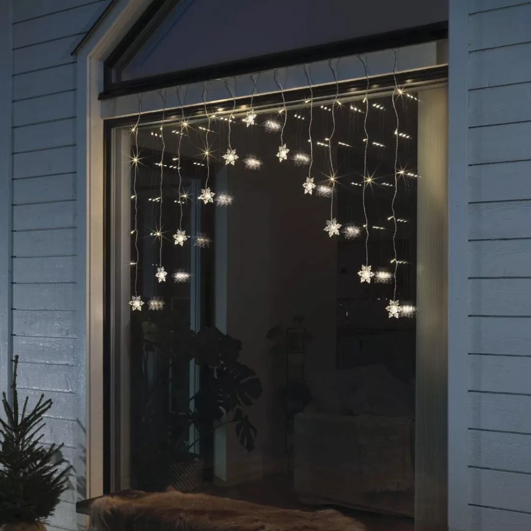 LED Lichtervorhang Sternchen in Transparent 41x 0,03W 123lm IP44 günstig online kaufen
