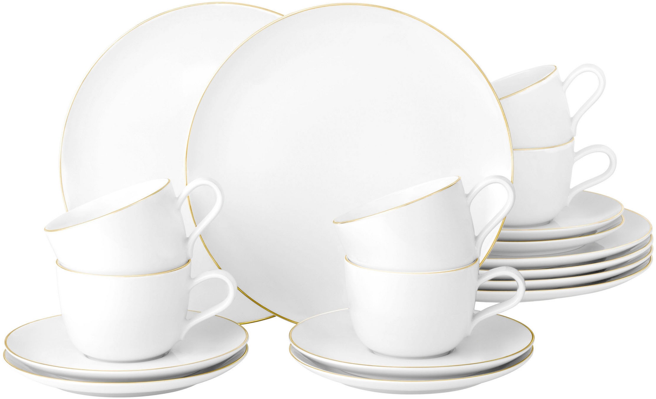 Seltmann Weiden Kaffeeservice »Geschirr-Set, Service Liberty Goldrand«, (Se günstig online kaufen