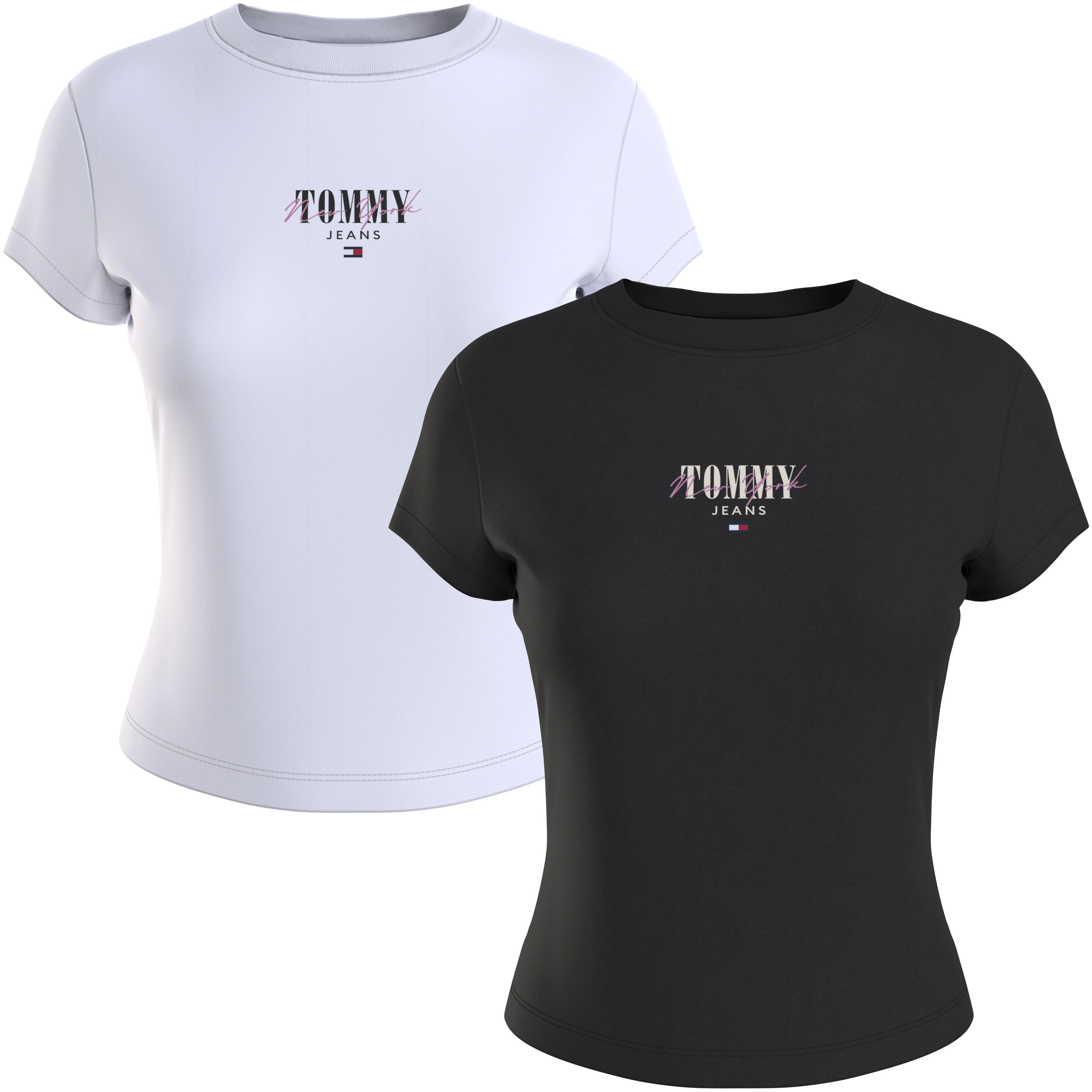 Tommy Jeans T-Shirt TJW 2 PACK SLIM ESSENTIAL LOGO 1 mit Tommy Jeans Flagge günstig online kaufen