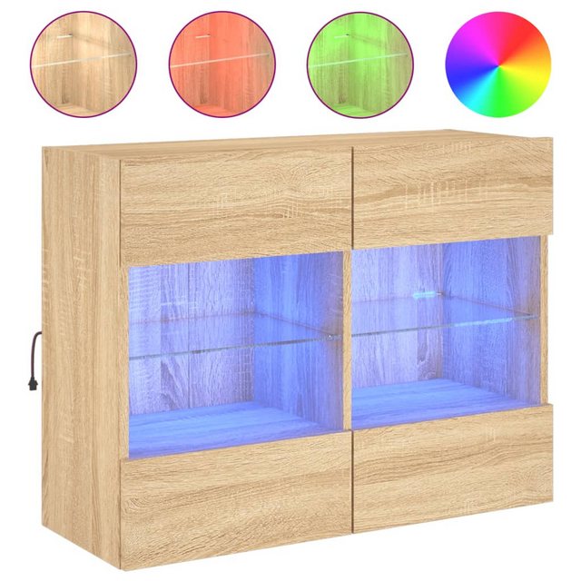 vidaXL TV-Schrank TV-Wandschrank mit LED-Leuchten Sonoma-Eiche 78,5x30x60,5 günstig online kaufen