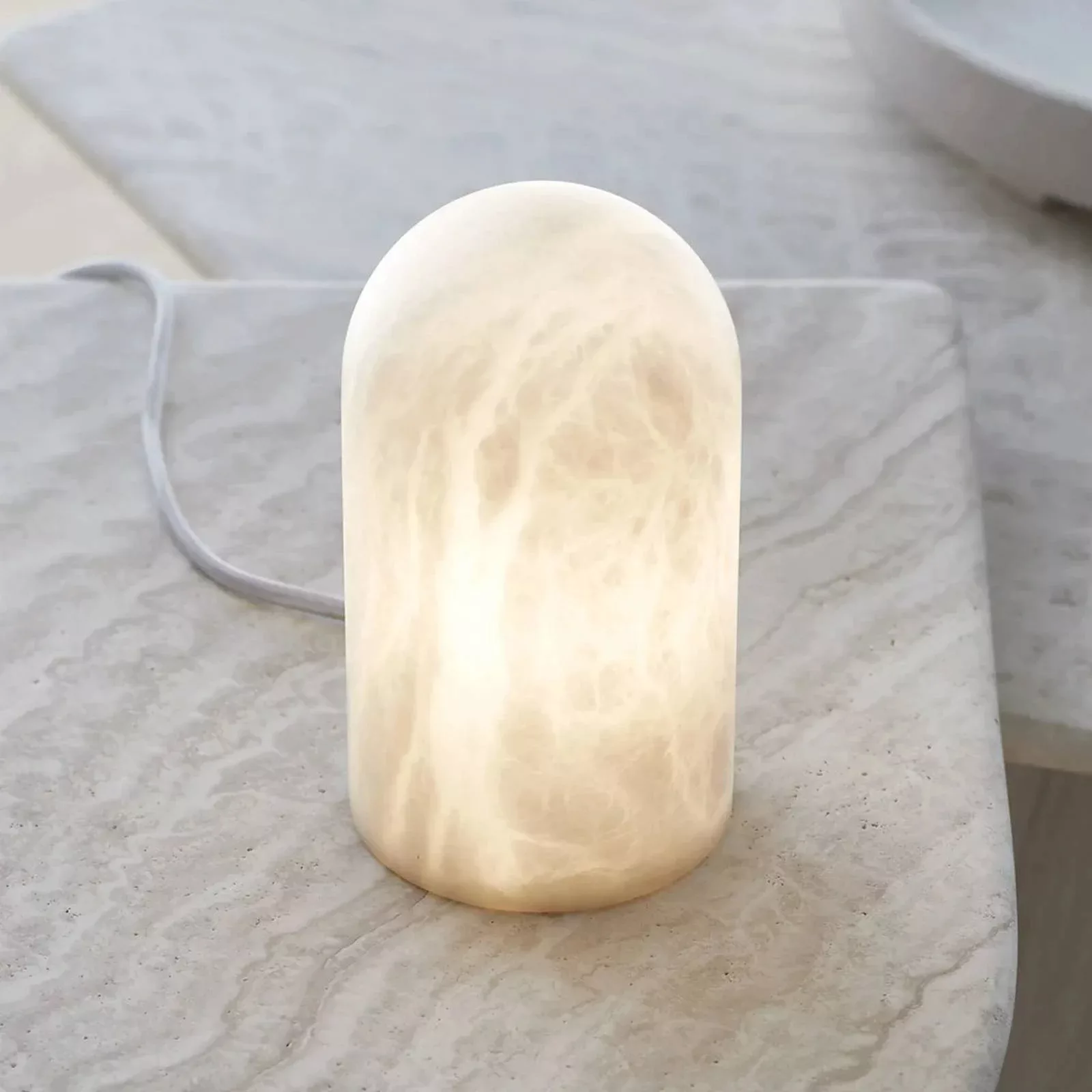 Beacon Tischlampe Panton, Alabaster-Stein weiß, Höhe 17,5 cm günstig online kaufen