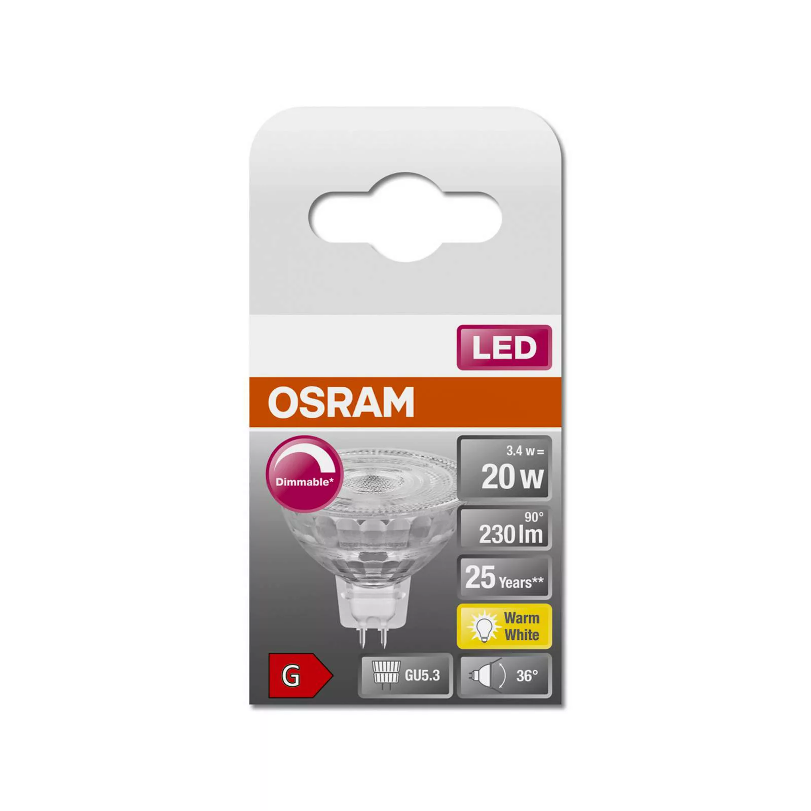 Osram LED Lampe ersetzt 50W Gu5.3 Reflektor - Mr16 in Transparent 8W 621lm günstig online kaufen