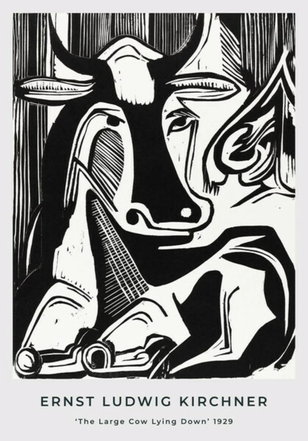 Poster / Leinwandbild - Die Große Kuh Im Liegen Von Ernst Ludwig Kirchner günstig online kaufen
