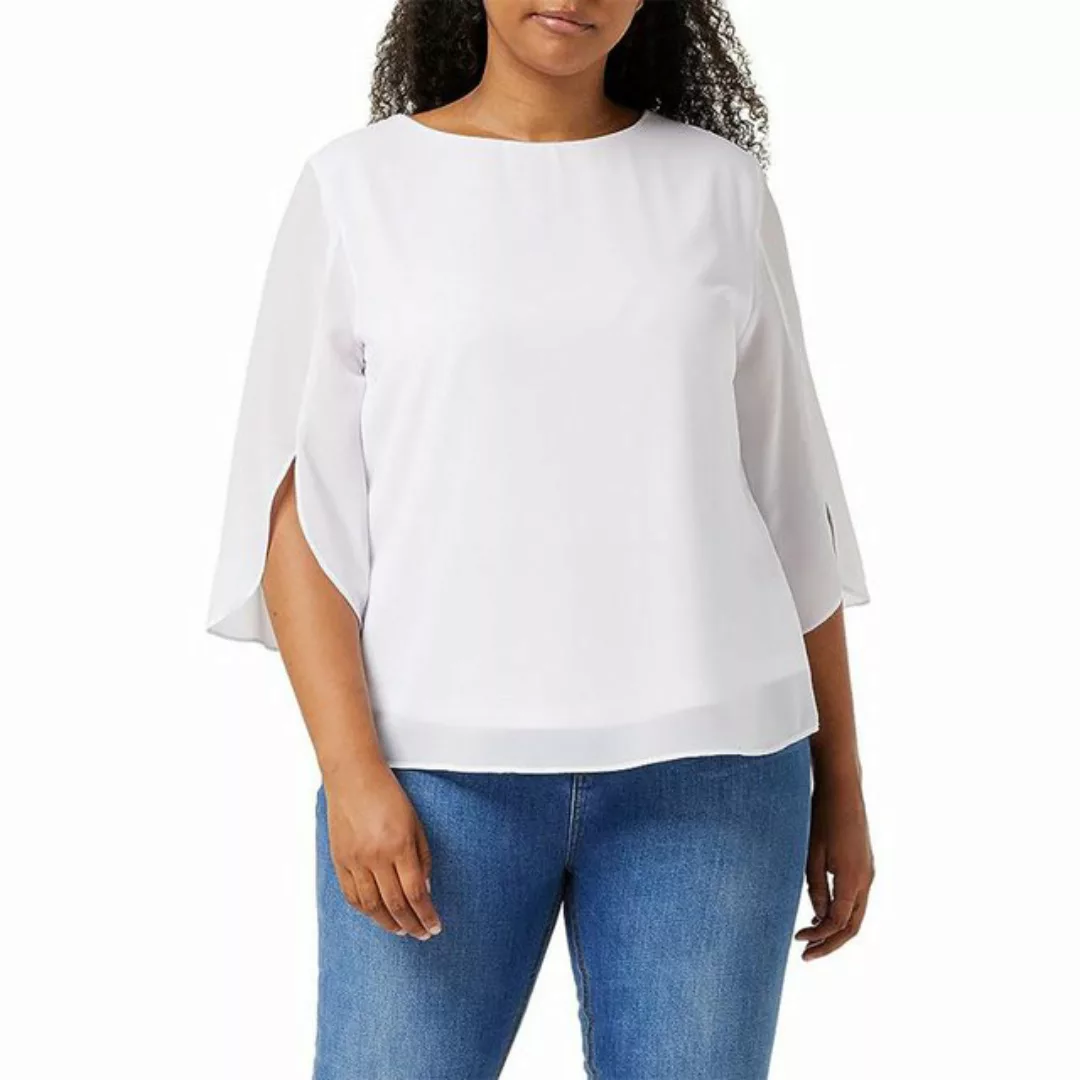 ZWY Hemdbluse Elegante Damen Bluse, langärmliges Chiffon-Hemd mit Rundhalsa günstig online kaufen
