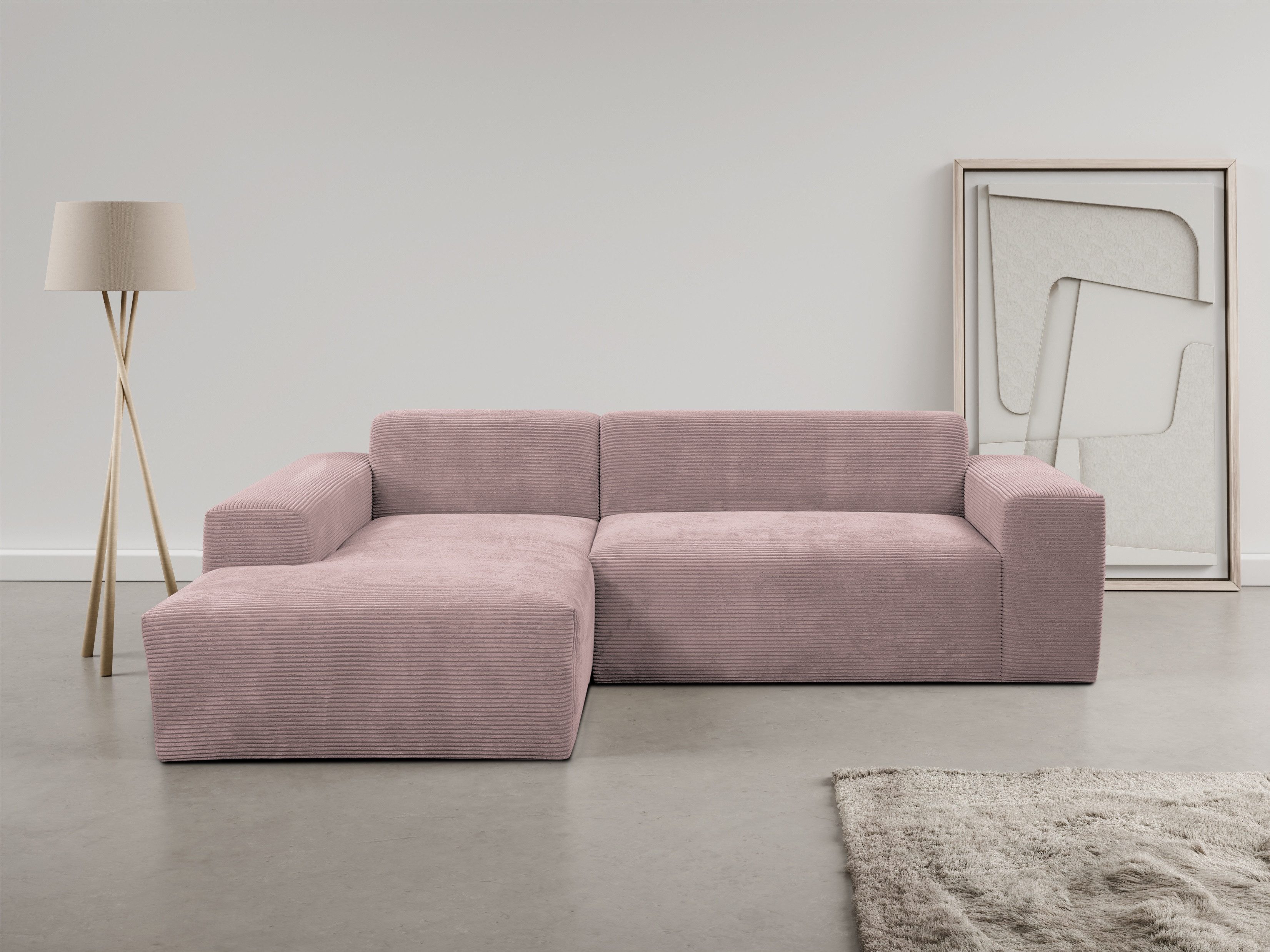 WERK2 Ecksofa "Zeus-L modern und zeitlos, Breite 253cm, bequemes Sofa", Cur günstig online kaufen