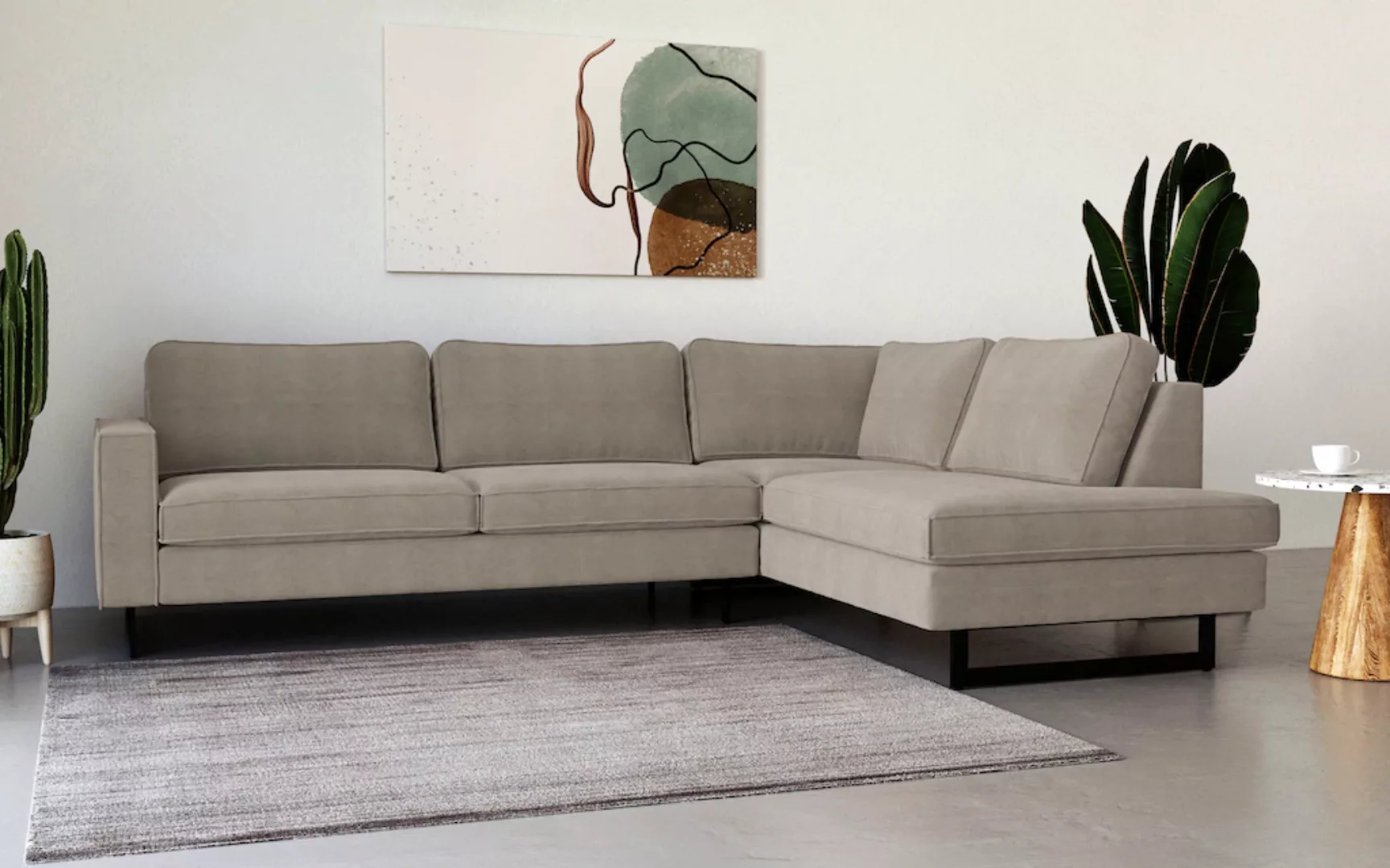 Places of Style Ecksofa Pinto, 290 cm, Ottomane links / rechts, Cord, Feinc günstig online kaufen