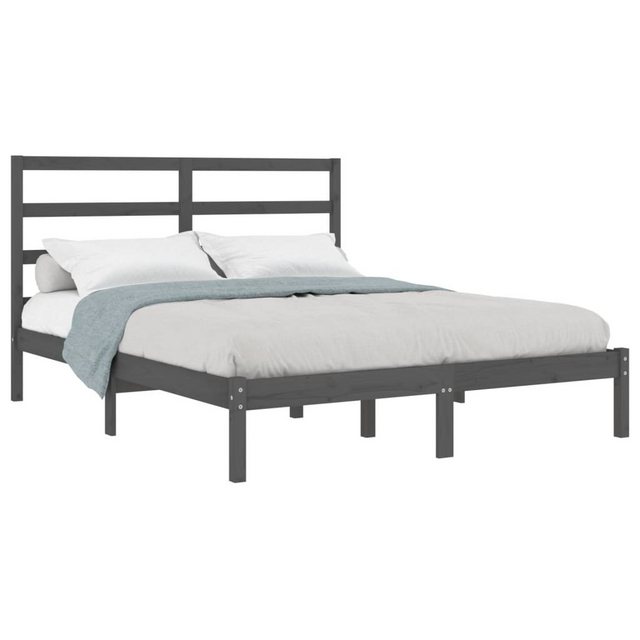 vidaXL Bett Massivholzbett Grau 150x200 cm günstig online kaufen